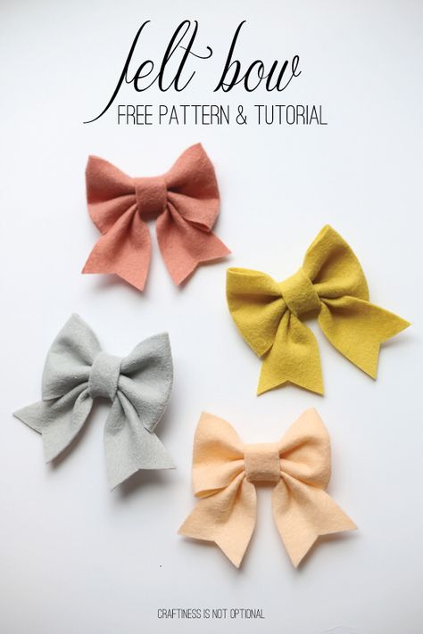 Baby Mobil, Diy Bebe, Felt Bows, Diy Bows, Bow Tutorial, Felt Patterns, Bow Pattern, Baby Diy, Diy Hair Bows