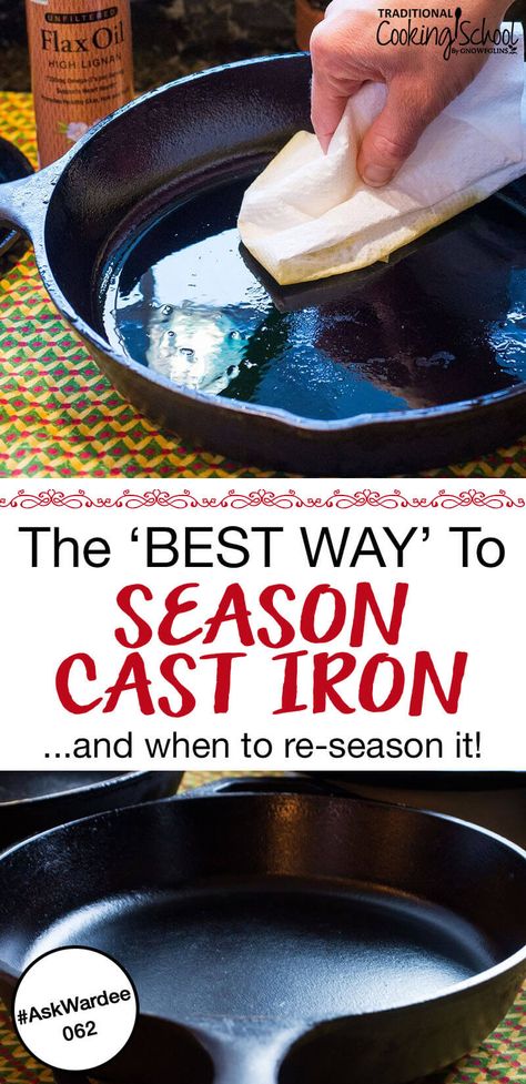 Reseason Cast Iron, Cast Iron Seasoning, Season Cast Iron, Cleaning Cast Iron Pans, Cleaning Cast Iron Skillet, Season Cast Iron Skillet, Seasoned Cast Iron Pan, Cast Iron Skillet Cooking, Cast Iron Care