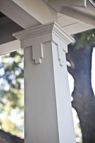 adding details to the exterior of your home, curb appeal, lighting, Details at the op of porch columns also give a home character Craftsman Columns, Column Detail, Porch Pillars, Craftsman Porch, Front Porch Columns, Exterior Columns, Brick Steps, Doorbell Button, Porch Columns