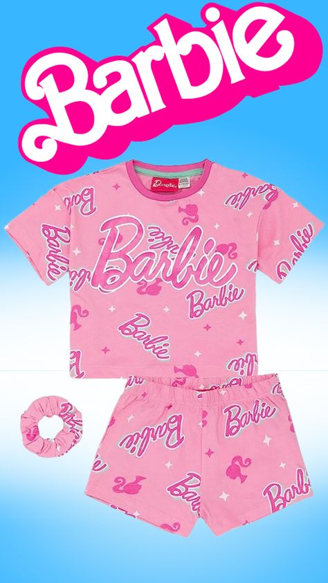 Barbie Girls Pink Pyjama Set | Kids T-Shirt and Shorts PJs with Scrunchie Shorts Pjs, Barbie Store, Trendy Pajamas, Barbie Gifts, Style For Kids, Fun Sleepover Ideas, Pink Pajamas, Barbie Style, Sleepover Ideas