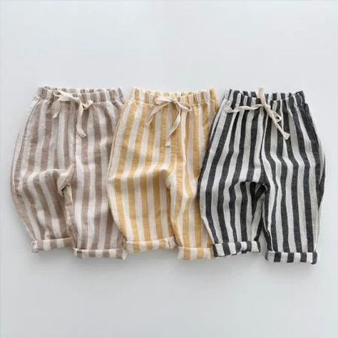 Baby Boy (0-24M) – MiniOlie Casual Summer Pants, Baby Activity Center, Stripe Pants, Baby Outerwear, Stylish Blouse, Summer Pants, Baby Style, Boys Coat, Vintage Linen