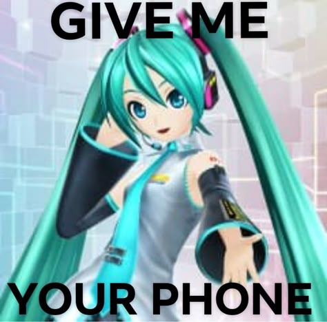 Hatsune Miku Funny, Give Me Your Phone, Kaai Yuki, Miku Hatsune Chibi, Miku Hatsune Vocaloid, Vocaloid Funny, Vocaloid Characters, Miku Vocaloid, Miku Hatsune