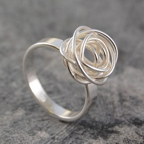 Silver Clay, Silver Jewelry Design, Contemporary Ring, Sterling Silver Wire Wrap, Silver Jewelry Rings, Silver Jewelry Handmade, Silver Rings Handmade, Jewellery Ideas, Bijoux Diy