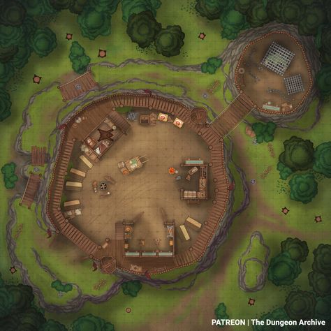 Minecraft Bandit Camp, Dnd Bandit Camp, Dnd Wagon Map, Orc Camp Battlemap, Bandit Camp Battlemap, Bandit Camp, The Bandit, The Hulk, Self Healing