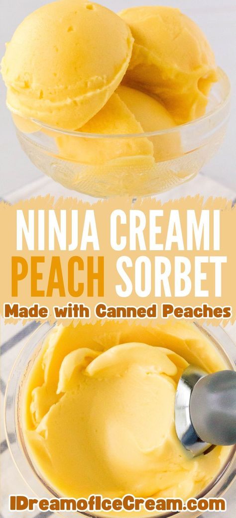 If you haven't made Ninja Creami peach sorbet yet, this summer is the perfect time to do it! Plus, it's crazy easy, thanks to canned peaches. This is a healthy recipe you can enjoy without the guilt!