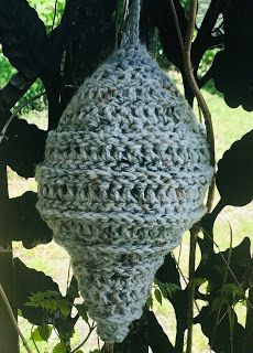 Reny's Place....: Faux Hornets Nest Free Pattern Crochet Hornets Nest Free Pattern, Crochet Wasp Nest Free Pattern, Crochet Wasp Nest, Fake Wasp Nest, Hornets Nest, Crochet Garden, Wasp Nest, Front Post Double Crochet, Crochet Bee