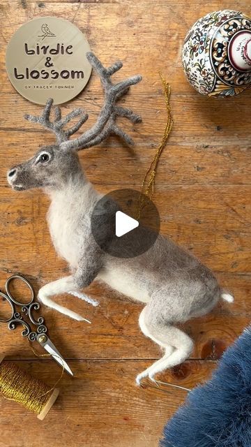 Tracey Turner | Fibre Artist | Festive armatures and antlers are taking over my workshop this week. Thought I’d share my reindeer in flight wool sculpture. I’ve got hours... | Instagram Needle Felted Moose, Cotton Wool Crafts, Felt Reindeer Pattern, Felt Yeti, Felting Projects For Beginners, Felted Reindeer, Needle Felting Diy Tutorials, Felted Figures, Reindeer Sculpture