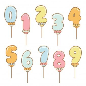 Cute Numbers, Diy Paper Rings, How To Draw Balloons, Balloon Vector, Premium Vector Cartoon, Vintage Scrapbook Paper, Baby Illustration, Flower Icons, Ipad Lettering