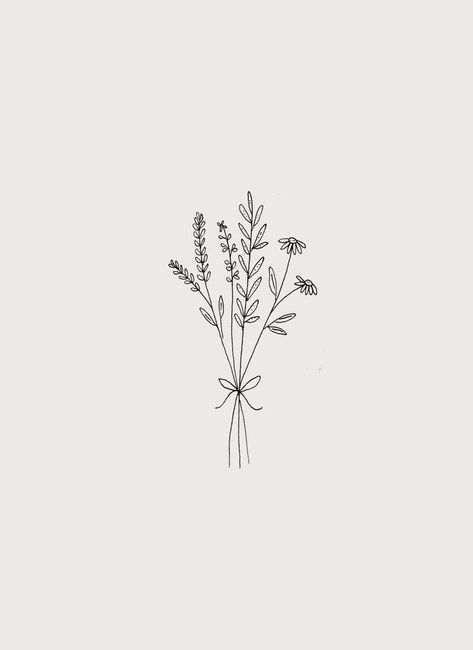 Flower Bouquet Illustration, Wild Flower Bouquet, Bouquet Illustration, Wild Flower, Bullet Journaling, Tattoo Inspo, Tattoos And Piercings, Line Art, Body Art