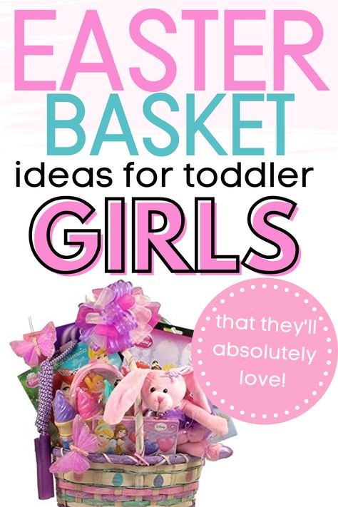 These Toddler Girl Easter basket stuffer ideas don't have any candy or chocolate but are filled with loads of fun stuff perfect for your 2 or 3 year olds. Toddlers will love being surprised with this basket of goodies from the Easter Bunny. Easter Basket Ideas For 4 Year Girl, Toddler Girl Easter Basket Ideas, Toddler Girl Easter Basket, Toddler Easter Basket Ideas, Easter Basket Stuffer Ideas, Boy Easter Basket, Toddler Easter Basket, Simple Easter Baskets, Kids Easter Gifts