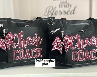 Cheer bag | Etsy Cheer Competition Gifts, Captain Ideas, Competition Gifts, Matching Key Chain, Cheer Coach Shirts, Cheerleading Ideas, Cheer Gear, Dance Team Gifts, Cheer Football