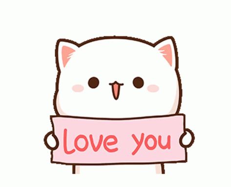 Love Ilu GIF - Love Ilu Cat - Discover & Share GIFs Stylised Animals, Cutie Cat-chan, Pixel Kawaii, Gif Kawaii, Calin Gif, Mochi Cat, Peach Goma, Gif Sticker, Peach Cat