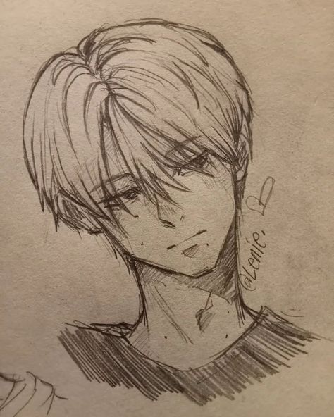 Boy Hair Drawing, Boy Sketch, Anime Drawing Books, Boy Drawing, Art Tools Drawing, Easy Drawings Sketches, Guy Drawing, Cute Easy Drawings