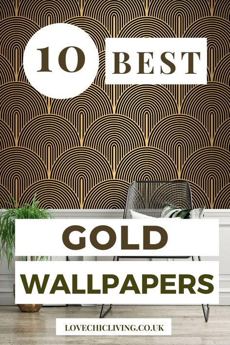 Gold Wallpaper Peel And Stick, Metallic Wallpaper Accent Wall Bedroom, Black And Gold Bathroom Wallpaper, Gold Print Wallpaper, Bar Wallpaper Ideas Modern, Bathroom Wallpaper Gold Accent, Gold Ceiling Wallpaper, Bathroom Gold Wallpaper, Gold Accent Wall Bathroom