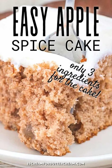 Boxed Spice Cake Recipes Ideas, Spice Cake Mix Recipes, Apple Spice Cake Recipe, Apple Cake Recipe Easy, Spice Cake Recipe, Easy Apple Cake, Boxed Cake Mixes Recipes, Apple Spice Cake, Recipes By Ingredients