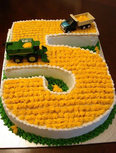 Farming Cake, Tractor Party, Number Five, Farm Birthday, Farm Party, Cakes For Boys, Decorated Cakes, Cake Decorating Ideas, Birthday Cake Ideas