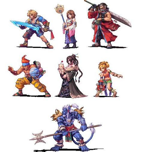 Final Fantasy X Final Fantasy Auron, Final Fantasy Illustration, Final Fantasy Pixel Art, Final Fantasy Sprites, Final Fantasy Cross Stitch, Final Fantasy Official Artwork, Final Fantasy Type 0, Final Fantasy Ix, Pixel Characters