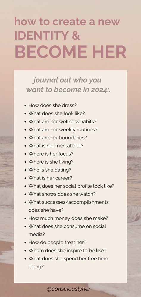 How To Create A New Identity, How To Write About Yourself, Dream Life Questions, How To Find Your Identity, How To Have A Personality, How To Be Different From Others, New Identity Aesthetic, Dream Life Journal Prompts, How To Become A New Person