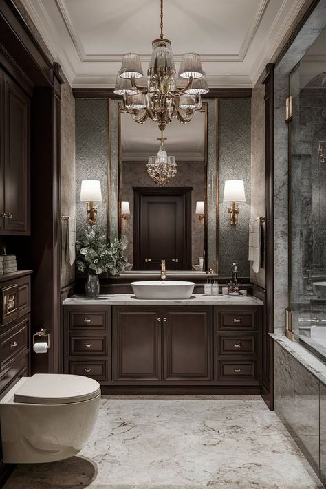 If you're considering a bathroom upgrade, you might want to explore some luxurious designs that can elevate your space. Imagine transforming your ordinary bathroom into a spa-inspired retreat or a vintage glam haven. Each design offers unique elements, from elegant marble accents to minimalist zen oases that promote tranquility. You'll find that the right choices can turn daily routines into indulgent experiences. Curious about which styles resonate with your vision? There's a lot more to uncove Nice Bathrooms Modern, Modern Classic Powder Room, Small Classic Bathroom, Master Restroom Ideas, Luxury Toilet Design Modern, Classic Bathroom Design Luxury, Luxury Classic Bathroom, Classic Luxury Bathroom, Pumpkin Ideas Creative