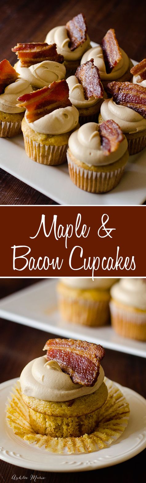 it doesnt get much better than candied bacon and maple, I mean seriously its so good.  These cupcakes are easy to make and are a huge hit with everyone who tries them. a copycat recipe from epcot at disneyworld Maple Bacon Cupcakes, Bacon Cupcakes, Candied Bacon, Maple Bacon, Yummy Cupcakes, Dessert Cupcakes, Copycat Recipe, Yummy Sweets, Cakepops