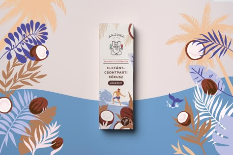 Anjuna Package Design on Behance Milk Package, Incense Packaging, Tetra Pack, Koi Fish Drawing, Lake Balaton, Cookies Branding, Milk Packaging, Packaging Illustration, Bottle Design Packaging