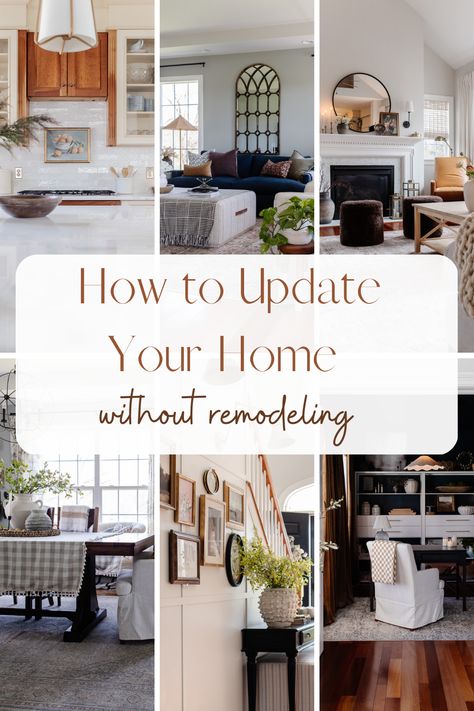 Simple and affordable ways to update your home without remodeling. Come see how I updated our home on a budget Styling Older Homes, Redecorating House On A Budget, How To Update A Home Without Remodeling, Home Decor For Older Homes, How To Update House On A Budget, Update Home Without Remodeling, House Design On A Budget, Outdated House Makeover, Small Things To Update House