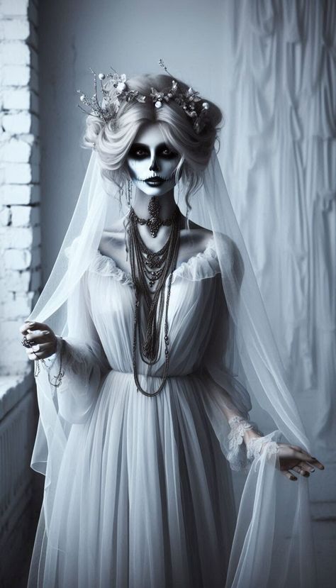 Women Halloween Costumes Scary Bride Costume, Scary Costumes Women, Scary Costume Ideas Women, Scary Halloween Costume Ideas For Women, Gothic Bride Halloween, Scary Halloween Costumes Women, Scary Doll Costume, Scary Halloween Costume Ideas, Halloween Make Up Looks