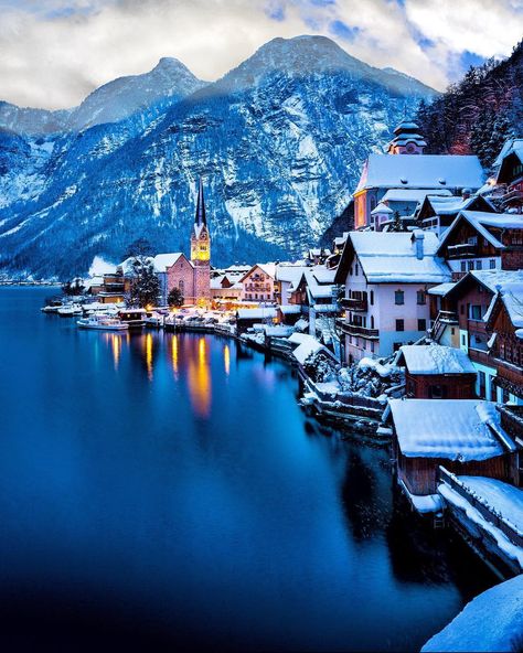 Hallstatt, Austria Austria Hallstatt, Europe In Winter, Austria Winter, Places To Visit In Europe, Hallstatt Austria, Europe Holidays, Visit Austria, Austria Travel, Europe Winter