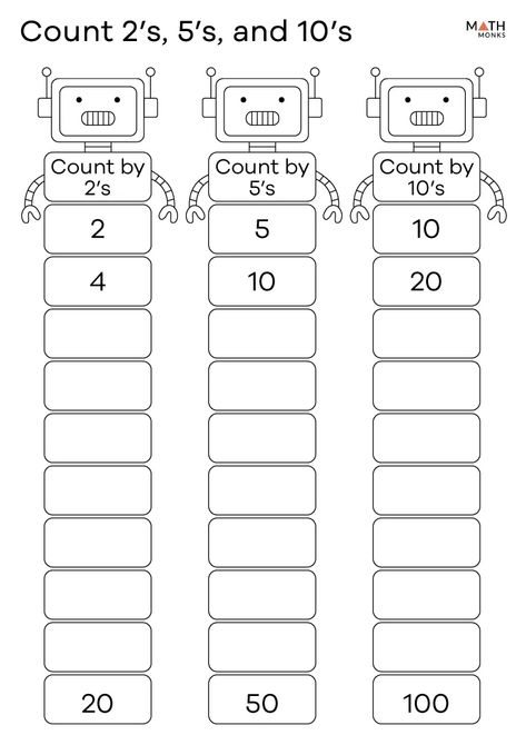 Counting-2s-5s-10s-Worksheets.webp 742×1,050 pixels Teaching Math Preschool, Counting In 2s 5s 10s Worksheets, Count In 2s 5s 10s, 1st Grade Educational Activities, Counting In 2s 5s 10s Activities, Teaching Counting By 10's, Count By 3s Worksheet, Math Activities For Grades 3-5, Primary 2 Maths Worksheet