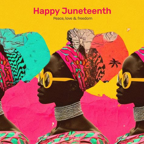 Happy Juneteenth, Awesome Designs, Good Art, Art Event, Retro Women, Best Templates, Women Art, Instagram Post Template, Nice Design