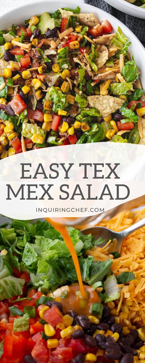 Spicy Southwest Salad, Mex Salad, Southwest Salad Recipe, Tex Mex Salad, Fiesta Salad, Southwestern Salad, Mexican Salad Recipes, Southwest Salad, Salad Inspiration