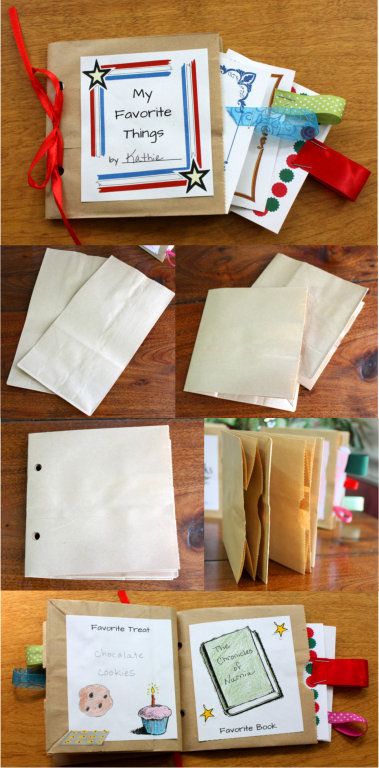 Paper Bag Photo Albums, Paper Book Crafts Diy Projects, Homemade Books For Kids, Book Art Preschool, Paper Bag Books For Kids, Paper Bag Books How To Make, Diy Books For Kids, Diy Book For Kids, Paper Bag Journal