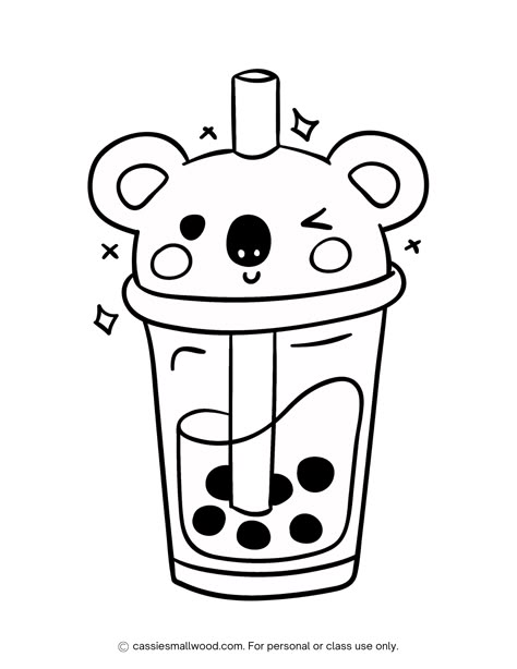 koala boba coloring page free printable pdf Easy Boba Drawings, Milk Tea Drawing, Boba Tea Art Drawing, Boba Tea Drawing, Boba Drawing, Boba Tea Drawing Cute, Boba Tea Doodle, Bobba Tea Drawings, Boba Coloring Page