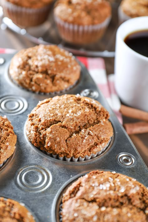 Ginger Muffins Healthy, Lemon Ginger Muffins, Bakery Style Gingerbread Muffins, Ginger Spice Muffins, Easy Gingerbread Muffins, Sailor Jack Muffins, Fall Flavor Muffins, Spice Cake Muffins Recipes, Healthy Gingerbread Muffins