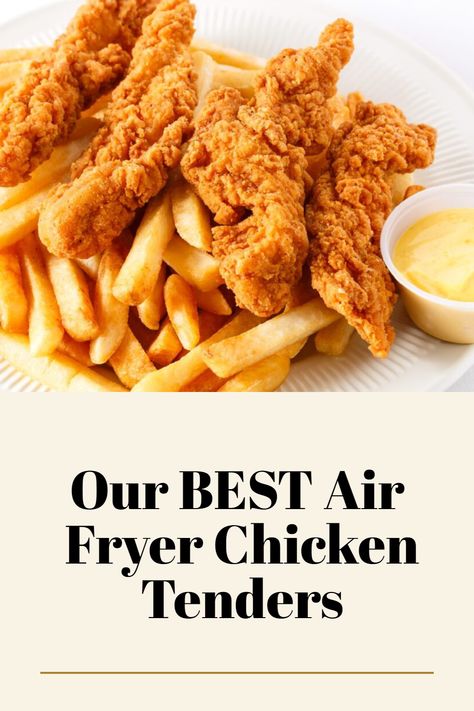 The chicken tenderloin is one of the most flavorful parts of the chicken, and you can use your air fryer to make perfect crispy air fryer chicken tenders. For busy moms and dads, a quick and easy way to get dinner on the table for a bunch of hungry kids is to buy take-out fried chicken tenders from a fast-food restaurant or the grocery store cooked food section. However, you can easily cook your own fried chicken fingers at home. Healthy Air Fryer Chicken, Air Fryer Recipes Chicken Tenders, Best Air Fryer Chicken, Air Fried Chicken Tenders, Homemade Chicken Tenders, Air Fryer Chicken Tenders, Fried Chicken Tenders, Crispy Chicken Tenders, Healthy Air Fryer