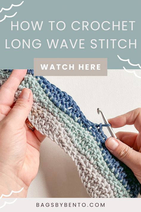 Long Wave Stitch Crochet, Long Wave Crochet Stitch, Crochet Waves Pattern, Wavy Crochet Stitch, Fast Crochet Stitches, Wave Crochet Pattern, Wave Crochet Stitch, Wave Stitch Crochet, Crochet Wave Stitch