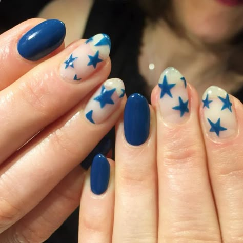 Star Gel Nail Designs, How To Draw Stars On Nails, Gel Nails With Stars, Blue Star Nails, Hello Nails, Nagel Tips, Grunge Nails, Purple Nail, Pretty Gel Nails