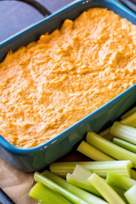 Buffalo Chicken Dip - Homemade Hooplah Buffalo Chicken Wing Dip, Buffalo Chicken Dip Oven, Baked Buffalo Chicken Dip, Spicy Buffalo Chicken Dip, Wing Dip, Chicken Wing Dip, Creamy Spinach Dip, Buffalo Dip, Buffalo Chicken Dip Easy