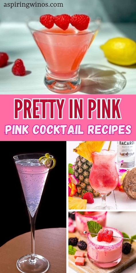 The Best Pink Cocktail Recipes | Pretty In Pink | Pretty In Pink - Pink Cocktail Recipes | Pink Wedding Cocktail Ideas | Pink Themed Parties | Pink Cocktails For Pink Parties | Cocktail Recipes #Pink #PinkWeddings #PinkParties #PinkCocktails #CocktailRecipes #PinkCocktailRecipes #PrettyInPink Pretty In Pink Drink, Fun Girly Cocktails, Mixed Drinks With Pink Whitney, Pink Lemonade Cocktail Recipe, Pink Big Batch Cocktails, Virgin Pink Drinks, Pink Lady Cocktail Recipe, Pink Flamingo Cocktail, Pink Pussycat Cocktail