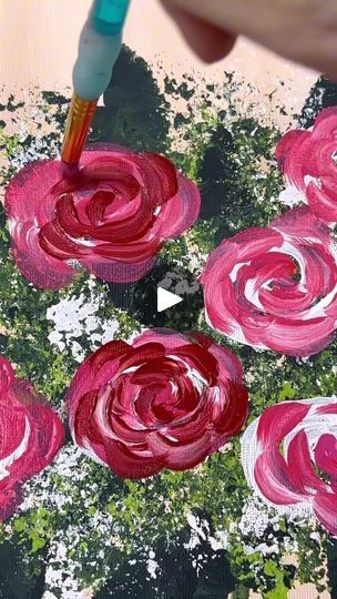 Paint Beginner, Year 2 Art, Rose Painting Acrylic, Canvas Wall Art Ideas, Elizabeth 1, Leaves Painting, Painting Flowers Tutorial, Easy Flower Painting, How To Make Rose