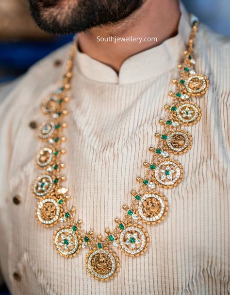 Nakshi Bottu Mala Designs, Kundan Bottu Mala Designs, Diamond Bottu Mala Designs, Kempula Haram Designs, Bottu Mala Jewellery Designs, Bottumala Designs, Bottu Mala Designs, Kasulaperu Jewellery, Kaasu Mala