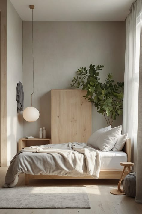 Scandinavian Interior Ikea, Japandi Small Apartment Bedroom, Minimalist Bedroom Storage, Scandinavian Bedroom Minimalist Modern, Scandinavian Bedroom Minimalist, Nordic Interior Bedroom, Bedroom Minimalist Modern, Swedish Bedroom, Scandinavian Bedroom Ideas