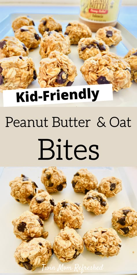 Peanut Butter Ball Recipe for Kids Peanut Butter Oatmeal Balls, Oat Bites, Easy Homemade Snacks, Oatmeal Balls, No Bake Energy, Peanut Butter Balls Recipe, Easy Snacks For Kids, Toddler Foods, Peanut Butter Oats