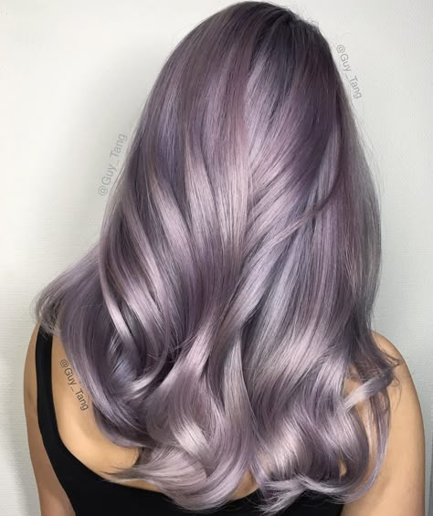 Smokey lilac hair is the hottest hair colour for 2016 Lilac Hair Color, Lavender Hair Colors, Guy Tang, Violet Hair, Lilac Hair, Silver Hair Color, Lavender Hair, Hair Ombre, Super Hair