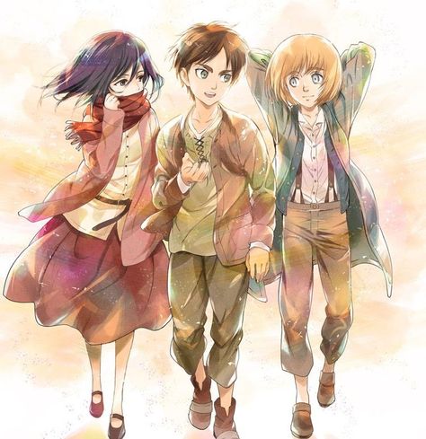 Eren Mikasa Armin, Mikasa Armin, Eren Aot, Eren X Mikasa, Attack On Titan Season, Eren And Mikasa, Attack On Titan Eren, Armin Arlert, Ciel Phantomhive