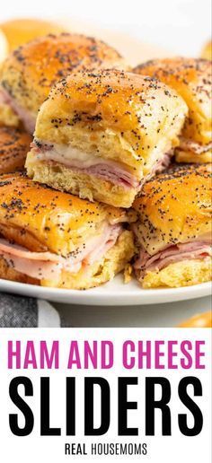 Sliders Recipes Hawaiian Rolls, Ham Cheese Sliders, Ham And Cheese Sliders, Cheese Sliders, Slider Recipes, Football Food, Chapati, Ham And Cheese, Appetizers Easy