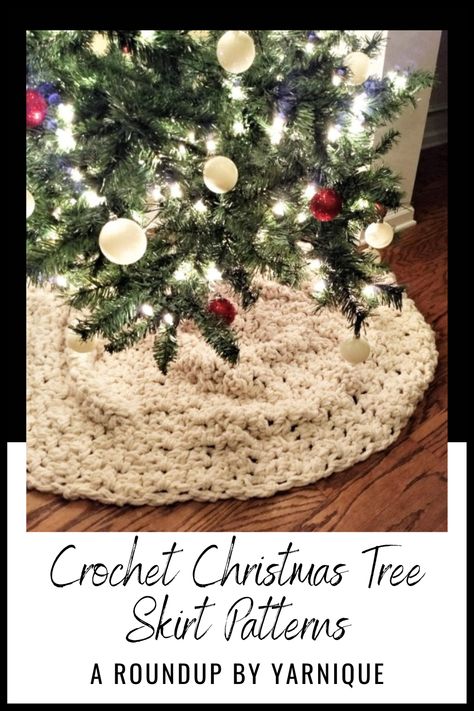 Looking for the best crochet Christmas tree skirt patterns? Got you covered with 21 free crochet patterns to jazz up your Christmas decor this year. #yarnique #christmascrochetpattern #freecrochetpatterns Farmhouse Christmas Tree Skirt, Christmas Tree Skirt Patterns, Christmas Tree Skirt Crochet, Farmhouse Christmas Tree Skirts, Tree Skirt Crochet Pattern, Crochet Christmas Tree Skirt, Christmas Tree Skirt Crochet Pattern, Tree Skirt Crochet, Pillow Cover Crochet Pattern