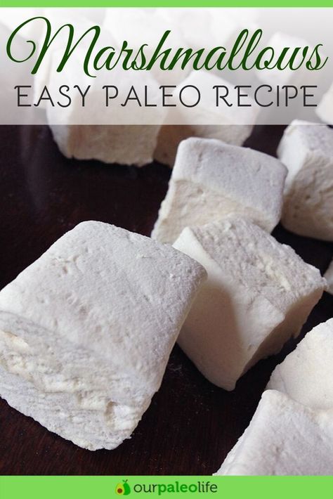 Love this homemade marshmallows! So soft and delicious! You should probably most definitely dip the marshmallows in chocolate. I did this as an afterthought and it. Was. Amazing! #ourpaleolife #healthyrecipes #healthyfood #bestpaleorecipes #healthymeals #paleodishes #paleoliving #paleo #paleorecipes #paleomeals #paleodiet #dessertrecipes #paleodessert #paleodessertrecipes #lowcarbdessert  #ketodesserts #keto #ketodiet #marshmallows #mallows Paleo Marshmallow Fluff, Savory Marshmallow Recipe, Sugar Free Marshmallow Recipe, Keto Marshmallows, Paleo Marshmallows, Paleo Basics, Aip Sweets, Paleo Candy, Marshmallow Recipe