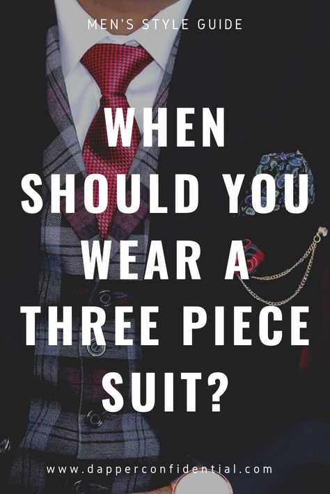 Can you wear a three-piece suit as a two piece? And when's an appropriate occasion to wear a three-piece? Read the article to find out. 3 Piece Suit Men Classy, Three Piece Suit Mens, Black Three Piece Suit, 3 Piece Suit Men, Mens Tweed Suit, Dapper Suits, Classy Suits, Dress Suits For Men, Dapper Style