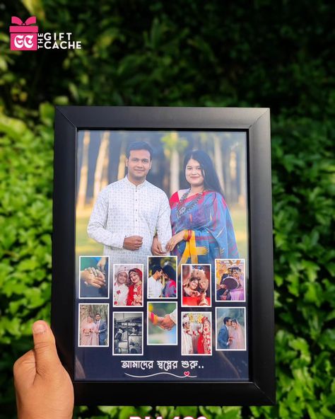 Customized Photo Frame Gift for anniversary, birthday #thegiftcache DM us to order . . . . . . . #annyversarygift #love #lovestoryframe #customizedphotoframe Photos Frame Design, Photo Frame Size, Photo Frame Ideas For Anniversary, Wedding Anniversary Frames Pictures, A4 Photo Frame, Customized Photo Frame, Wedding Anniversary Frame Ideas, Wedding Photo Frame Design, Mom Dad Anniversary Ideas